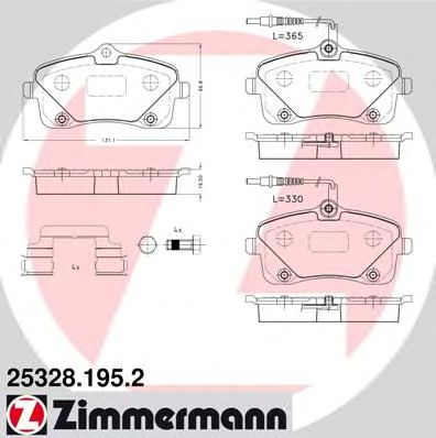 ZIMMERMANN 253281952 -  Комплект тормозных колодок, дисковый тормоз