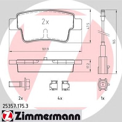 ZIMMERMANN 253571753 -  Комплект тормозных колодок, дисковый тормоз