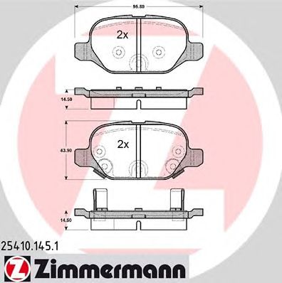 ZIMMERMANN 254101451 -  Комплект тормозных колодок, дисковый тормоз