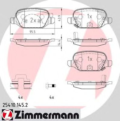 ZIMMERMANN 254101452 -  Комплект тормозных колодок, дисковый тормоз