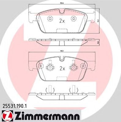 ZIMMERMANN 255311901 -  Комплект тормозных колодок, дисковый тормоз