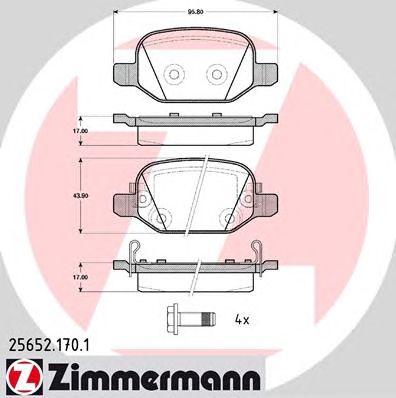 ZIMMERMANN 256521701 -  Комплект тормозных колодок, дисковый тормоз