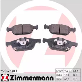 ZIMMERMANN 258041701 -  Комплект тормозных колодок, дисковый тормоз