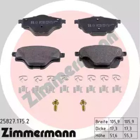 ZIMMERMANN 258271752 -  Комплект тормозных колодок, дисковый тормоз