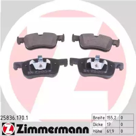 ZIMMERMANN 258361701 -  Комплект тормозных колодок, дисковый тормоз
