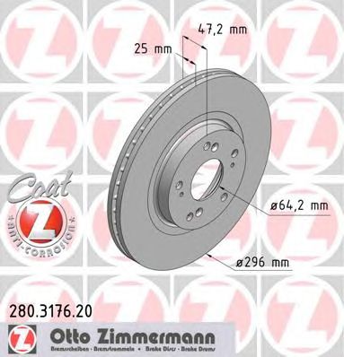 ZIMMERMANN 280317620 -  Тормозной диск