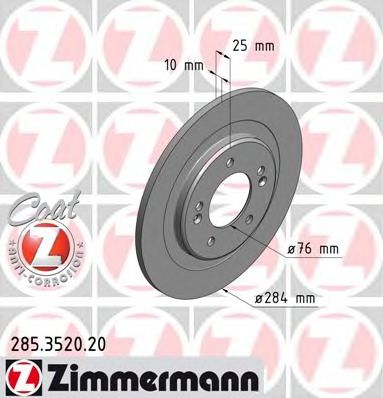 ZIMMERMANN 285352020 -  Диск тормозной, Coat Z