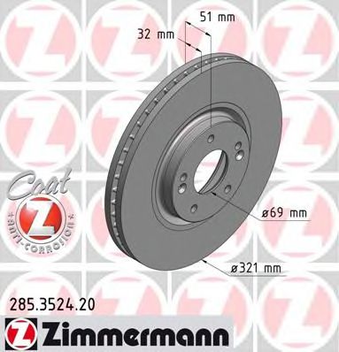 ZIMMERMANN 285352420 -  Тормозной диск