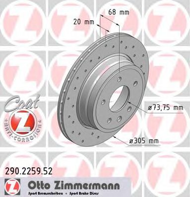 ZIMMERMANN 290225952 -  Тормозной диск