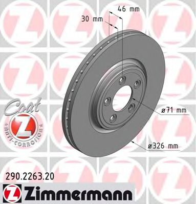 ZIMMERMANN 290226320 -  Диск тормозной вентилируемый, Coat Z