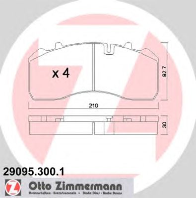 ZIMMERMANN 290953001 -  Комплект тормозных колодок, дисковый тормоз
