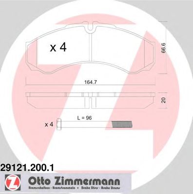 ZIMMERMANN 291212001 -  Комплект тормозных колодок, дисковый тормоз