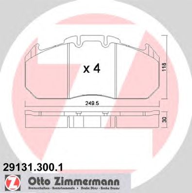 ZIMMERMANN 291313001 -  Комплект тормозных колодок, дисковый тормоз