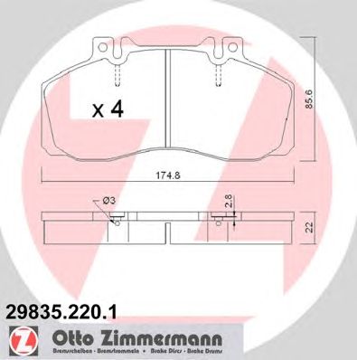 ZIMMERMANN 298352201 -  Комплект тормозных колодок, дисковый тормоз