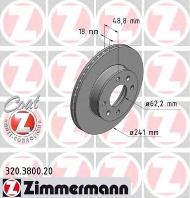 ZIMMERMANN 320380020 -  Тормозной диск
