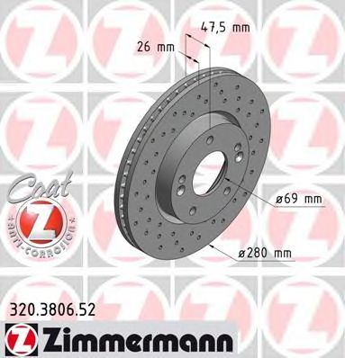 ZIMMERMANN 320380652 -  Тормозной диск