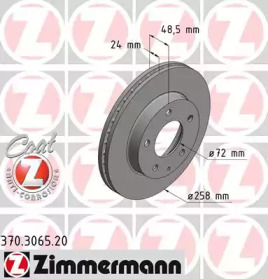 ZIMMERMANN 370306520 -  Тормозной диск