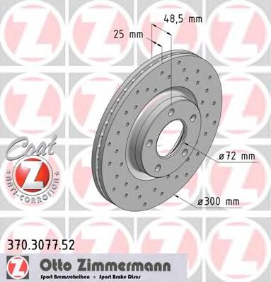 ZIMMERMANN 370307752 -  Тормозной диск