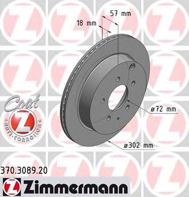 ZIMMERMANN 370308920 -  Тормозной диск