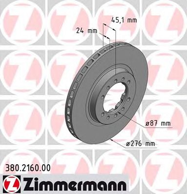 ZIMMERMANN 380216000 -  Диск тормозной вентилируемый