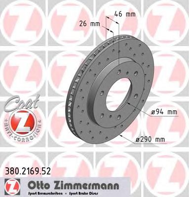 ZIMMERMANN 380216952 -  Тормозной диск