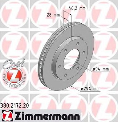 ZIMMERMANN 380217220 -  Тормозной диск