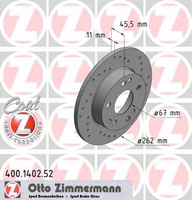 ZIMMERMANN 400140252 -  Тормозной диск