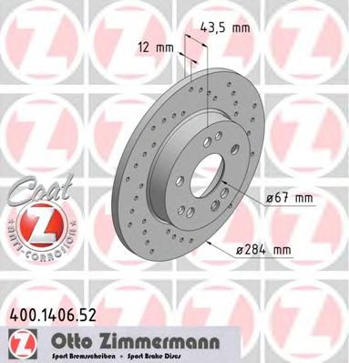 ZIMMERMANN 400140652 -  Тормозной диск