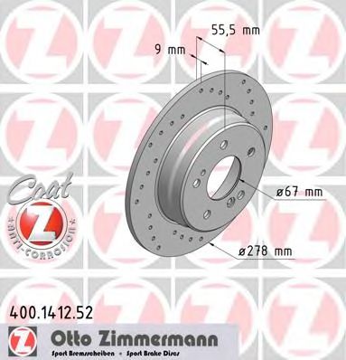 ZIMMERMANN 400141252 -  Тормозной диск