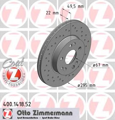 ZIMMERMANN 400141852 -  Тормозной диск