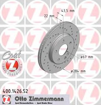 ZIMMERMANN 400142652 -  Тормозной диск