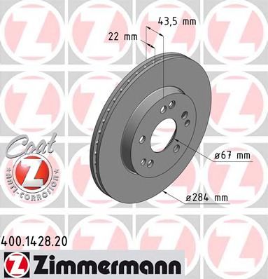 ZIMMERMANN 400142820 -  Тормозной диск