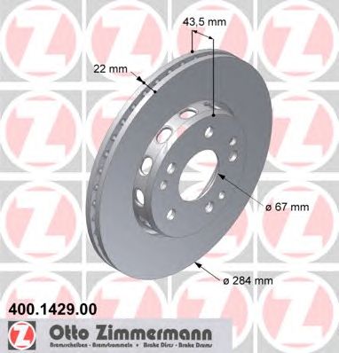 ZIMMERMANN 400142900 -  Тормозной диск