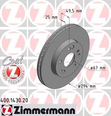 ZIMMERMANN 400143020 -  Тормозной диск