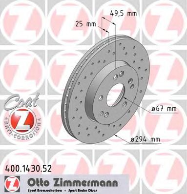 ZIMMERMANN 400143052 -  Тормозной диск