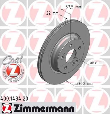 ZIMMERMANN 400143420 -  Тормозной диск