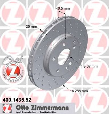 ZIMMERMANN 400143552 -  Тормозной диск