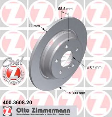 ZIMMERMANN 400360820 -  Тормозной диск