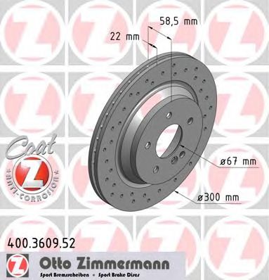 ZIMMERMANN 400360952 -  Тормозной диск
