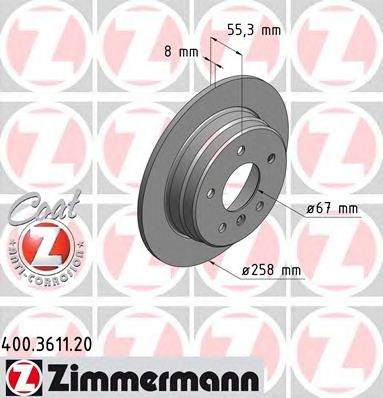 ZIMMERMANN 400361120 -  Тормозной диск