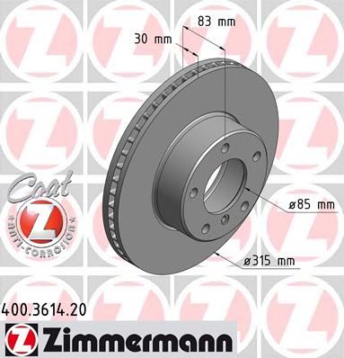 ZIMMERMANN 400361420 -  Тормозной диск