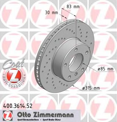 ZIMMERMANN 400361452 -  Тормозной диск