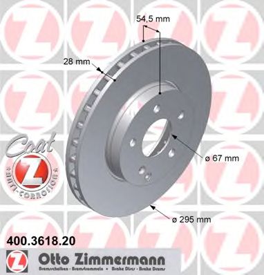 ZIMMERMANN 400361820 -  Тормозной диск