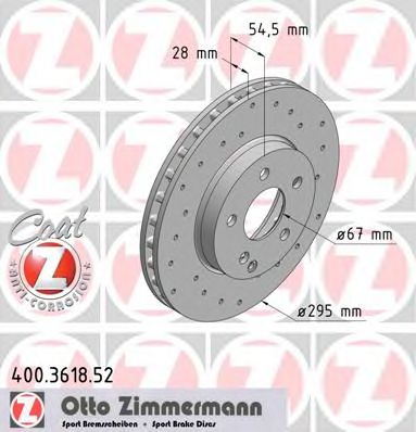 ZIMMERMANN 400361852 -  Тормозной диск