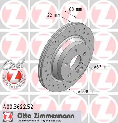 ZIMMERMANN 400362252 -  Тормозной диск