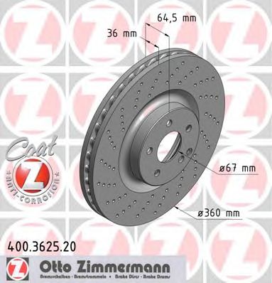ZIMMERMANN 400362520 -  Тормозной диск