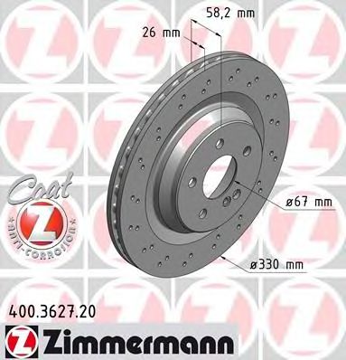 ZIMMERMANN 400362720 -  Тормозной диск