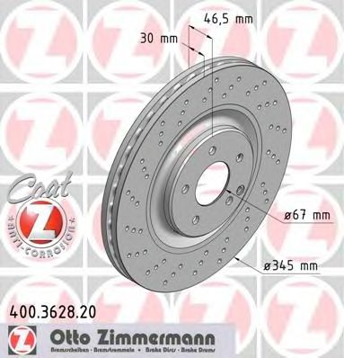 ZIMMERMANN 400362820 -  Тормозной диск
