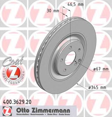 ZIMMERMANN 400362920 -  Тормозной диск