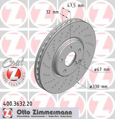 ZIMMERMANN 400363220 -  Тормозной диск